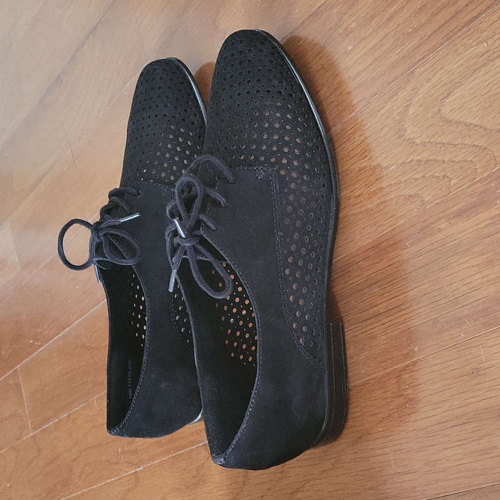 NEW Trotters Womens Lizzie Black Suede Lace-Up Dress Oxfords Shoes 10